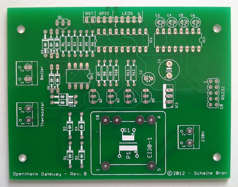 OpenTherm Gateway circuit board